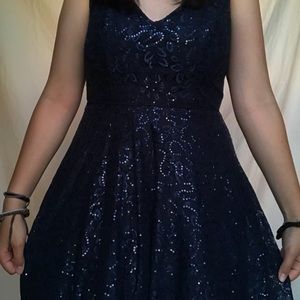 Blue sparkly homecoming dress